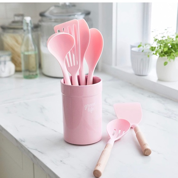 GreenLife Cooking Tools and Utensils, 7 piece Nylon and Wood Kitchen Set - Picture 3 of 5